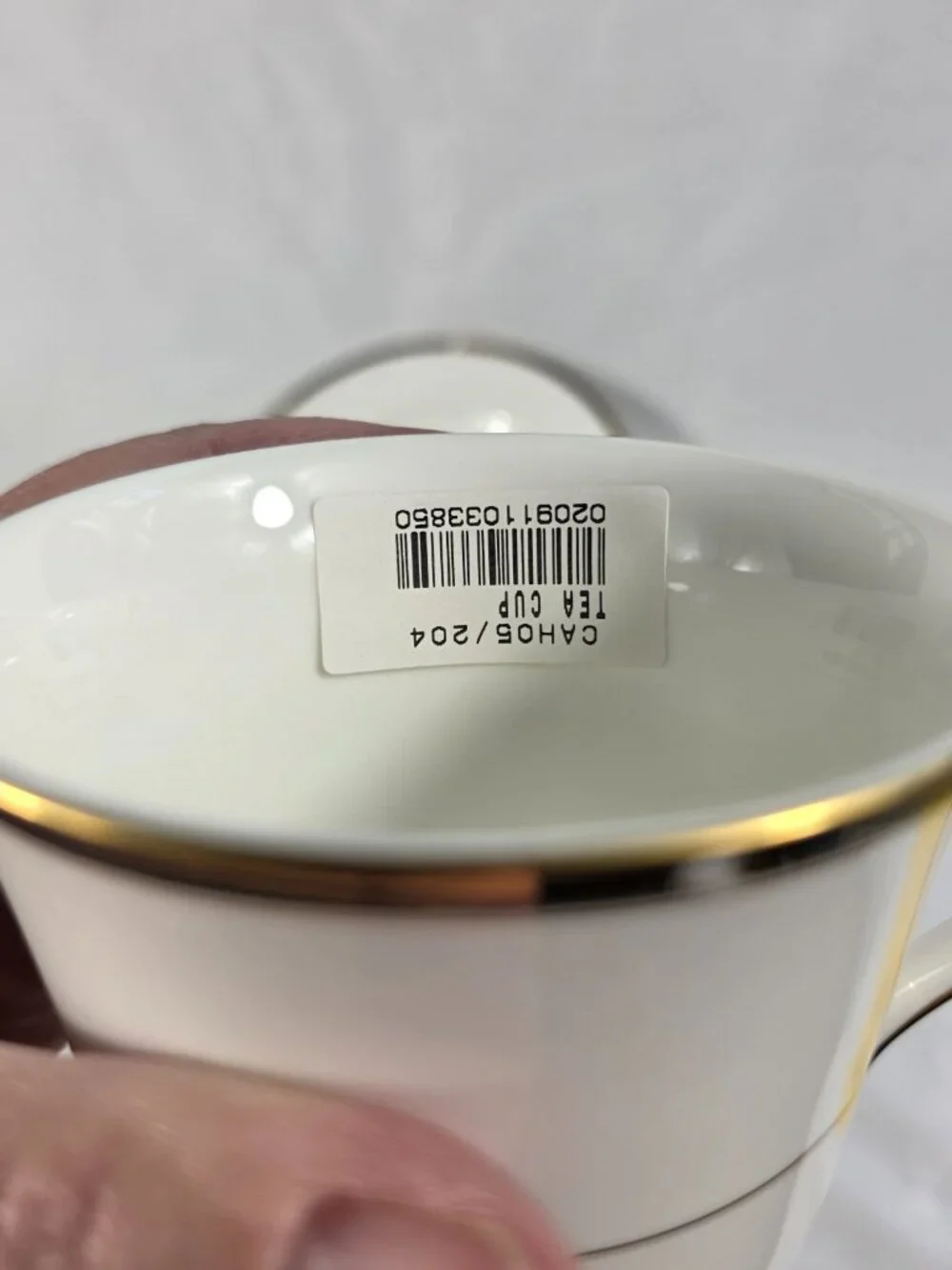 ONE Mikasa Academy Bone China Cup & Saucer Set White with Black & Gold Band